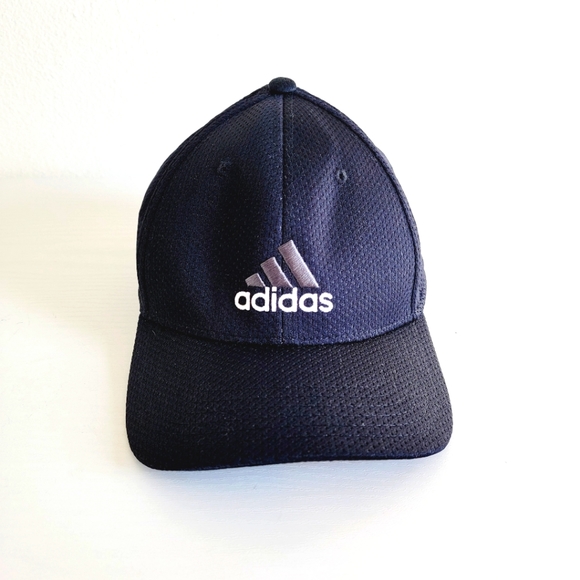 adidas Other - Adidas Black Mesh Fitted Baseball Cap Sz L/XL